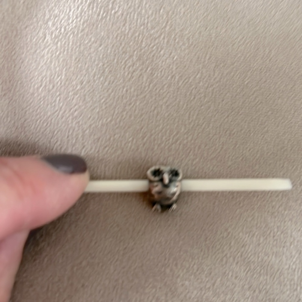 Sterling silver owl , bead for bracelet or necklace